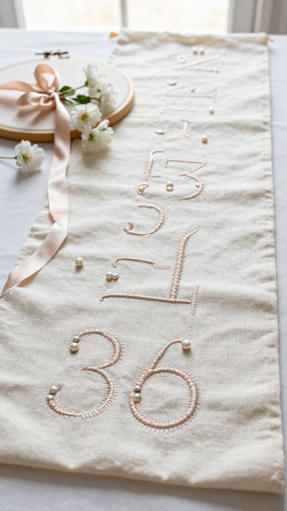 Sewing Letters on Fabric Ideas for Personalized Home Decor 19 wedding date table linens diy