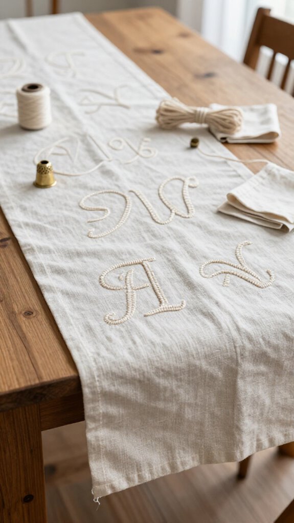 Sewing Letters on Fabric Ideas for Personalized Home Decor 6 zigzag lettered table runner